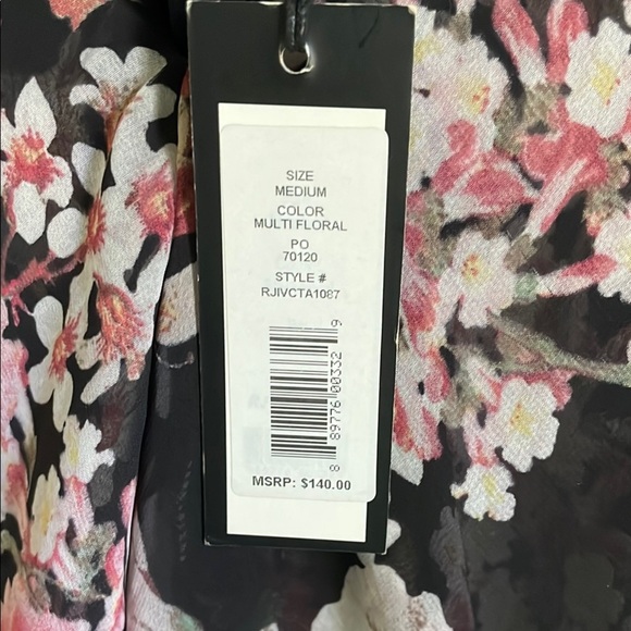 Romeo and Juliet Couture Womens Floral Print Draped Cascade Front Dress size M - Picture 9 of 11